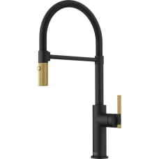 Змішувач Franke Maris Stripes Semi Pro, гнучкий вилив, Bi-Matte Black/Gold
